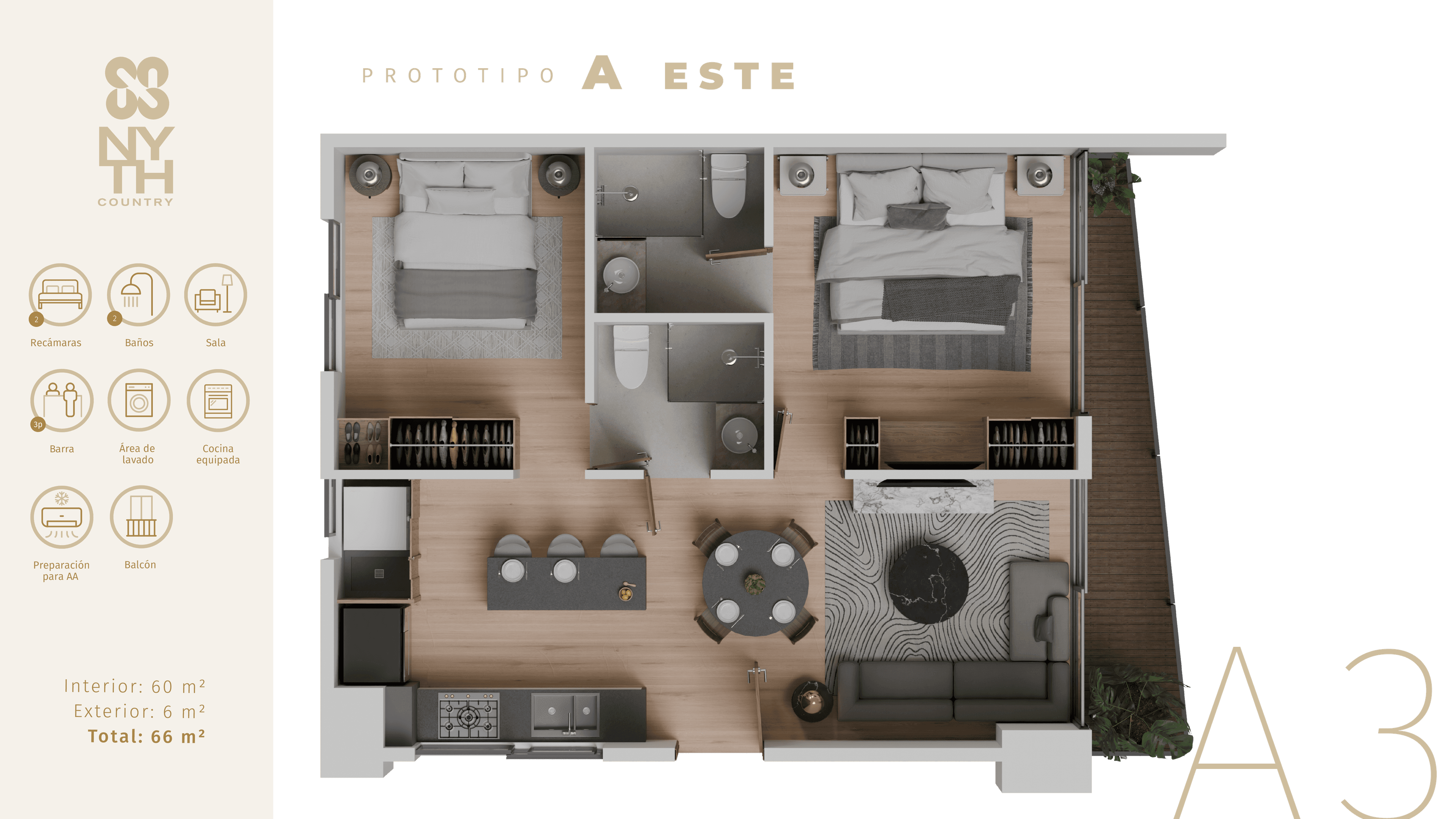 Departamento 207 - Modelo A3