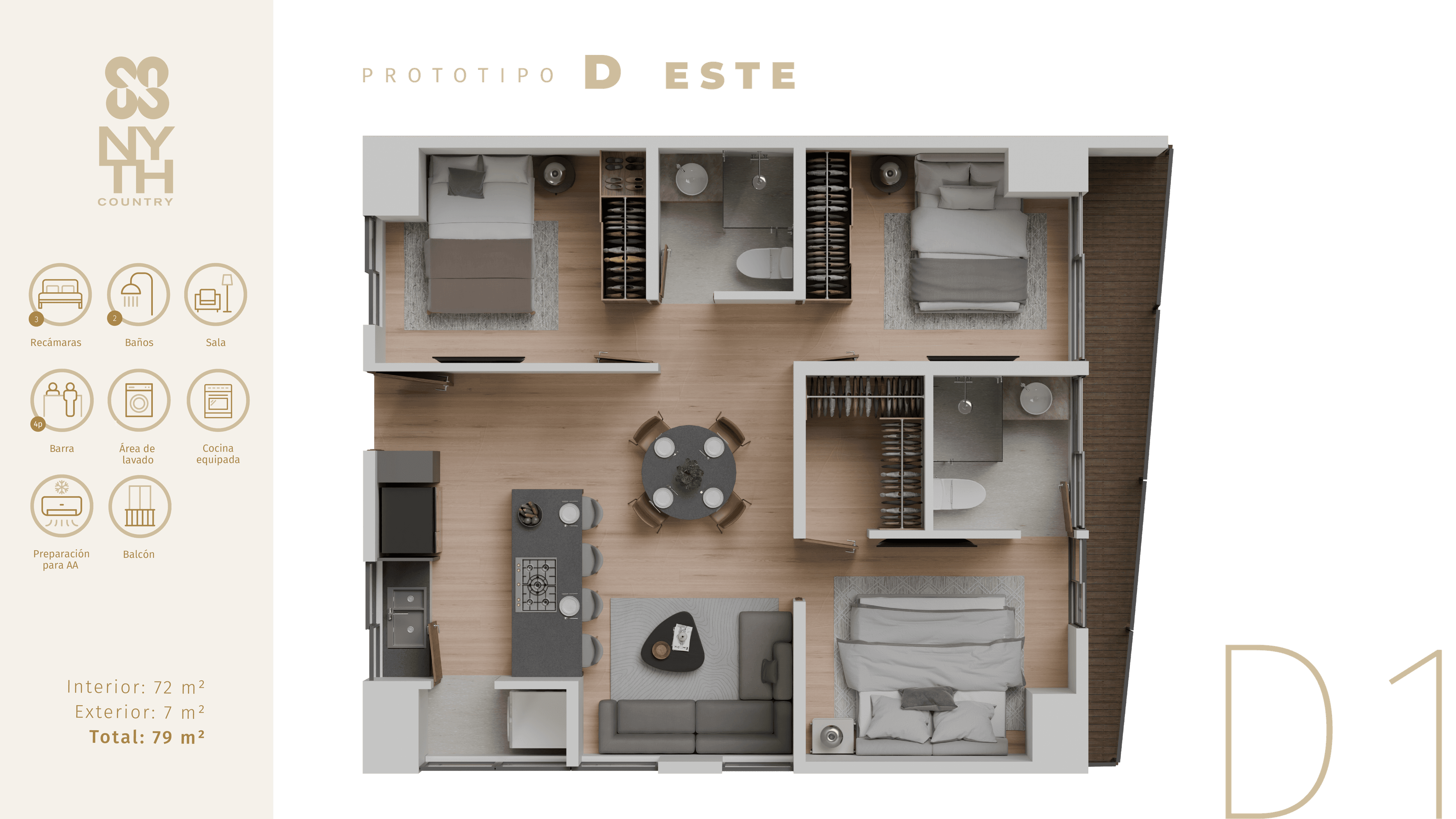 Departamento 208 - Modelo D1
