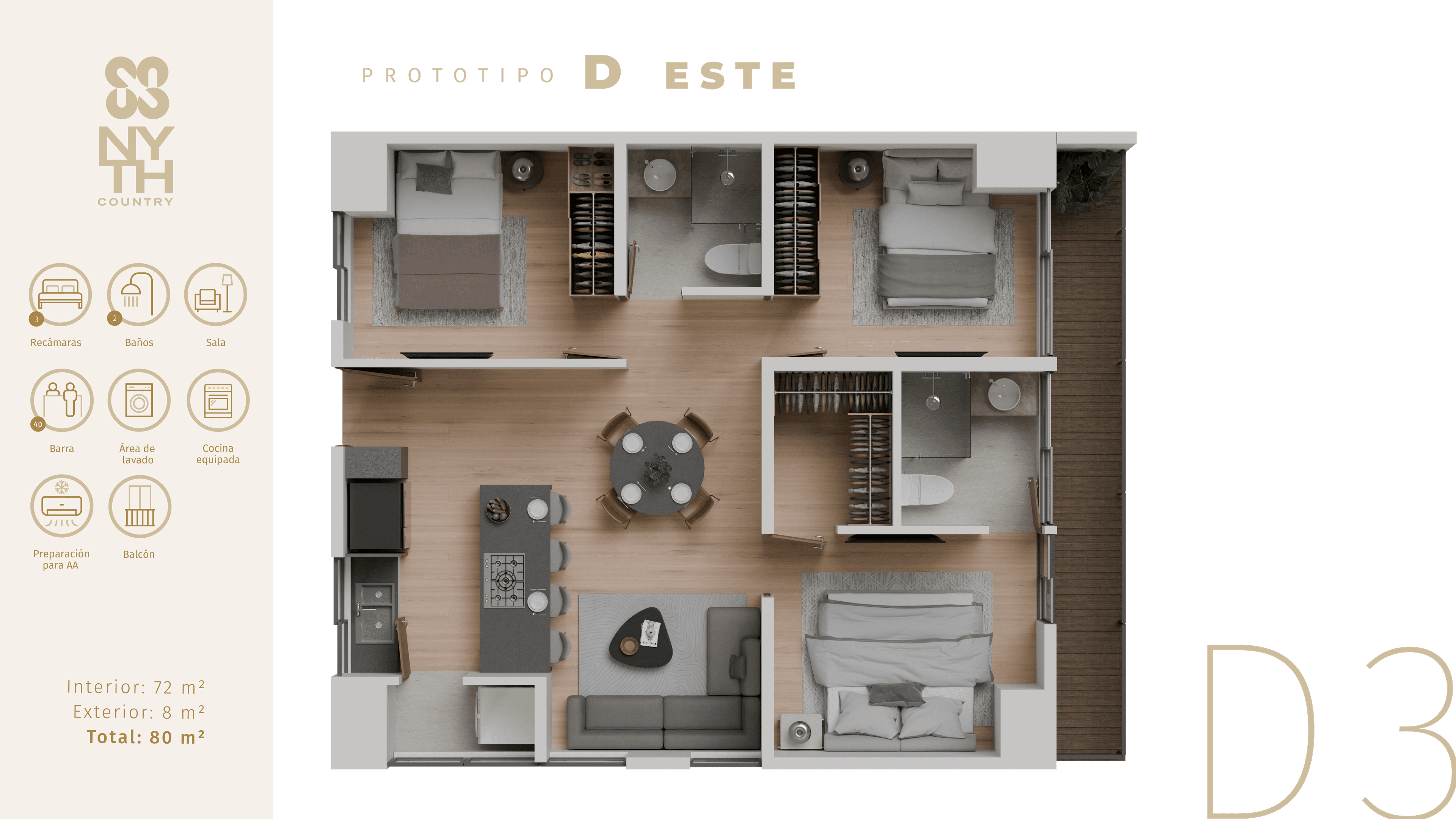 Departamento 108 - Modelo D3